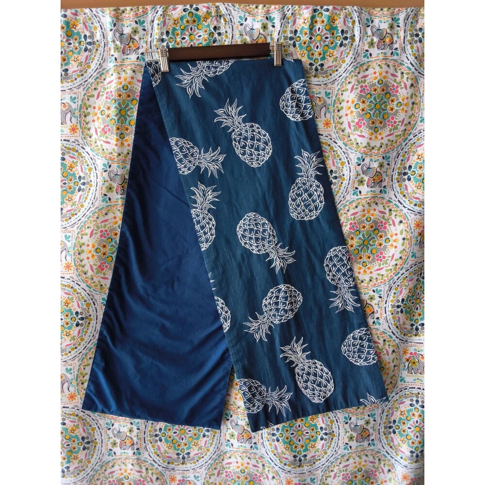 Table Runner 68" x 13” Pineapples Blue Contemporary Y2K Trad Padded Hospitality